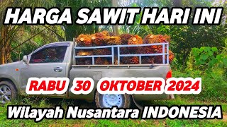 HARGA SAWIT HARI INI TERBARU 30 OKTOBER 2024 Wilayah Daerah Nusantara INDONESIA [upl. by Trinetta]