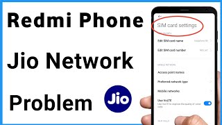 Redmi Jio Network Problem  Jio Network Problem In Redmi  Redmi Jio Network Problem Solution [upl. by Elihu]