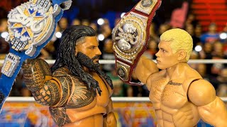 Roman Reigns vs Cody Rhodes  Bloodline Rules Action Figure Match WSC Championship Unification [upl. by Eciralc]