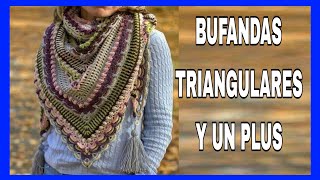 BUFANDAS TRIANGULARES tipo pañuelo tejidas para mujer [upl. by Dode]