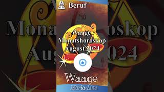 Waage BERUF 👷‍♀️ Horoskop August 2024 [upl. by Emmalee599]