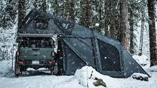 Ep 6 Snow Camping in the Winter Wonderland with iKamper Annex Plus Electric heating pad ASMR [upl. by Byrom]