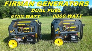 Firman dual fuel Generators 5700 and 8000 watts models  Review [upl. by Silsbye578]