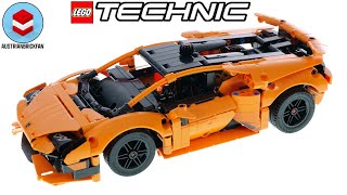 LEGO Technic 42196 Lamborghini Huracán Tecnica Orange Speed Build Review [upl. by Ymirej]