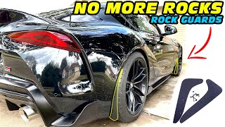 NO MORE ROCKS Rock Guards Install MK5 Supra ZL1 Addons [upl. by Ardnoet]