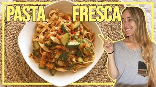 Cómo hacer PASTA FRESCA CASERA 🍝OPCIÓN VEGANA y SIN GLUTEN TALLARINES con SOJA y VERDURAS SALTEADAS [upl. by Nadirehs625]