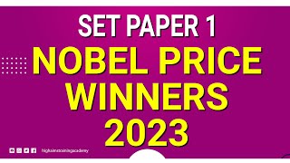 SET Exam Paper 1  Nobel Prize Winners  2023 [upl. by Rosette]