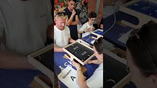 Game designer shows how its done in Italy 🤌 KLASK boardgames sports shorts [upl. by Ettenal]