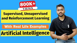 Supervised Unsupervised and Reinforcement Learning in Artificial Intelligence in Hindi [upl. by Gusta415]