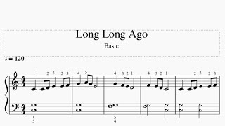 Long Long Ago  Piano Basic NOT BALOK [upl. by Eiromem]