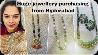 HUGE JEWELLERY SHOPPING FROM HYDERABAD  DESIGNER AND DIAMONDS JEWELLERY 💎💎 [upl. by Yblok270]