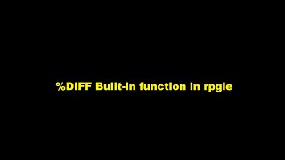 DIFF Built in function in AS400 [upl. by Mulderig]