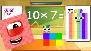 Numberblocks 7 Times Table  Numberblocks Multiplication with 7  Learn To Count  Learn To Multiply [upl. by Noillimaxam280]