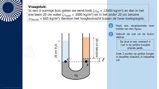 De hydrostatische druk in een Uvormige manometer [upl. by Semadar463]