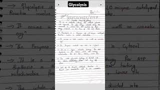 Glycolysis cycle biochemistry notes handwrittenshortseasy mlt sciencelabtech [upl. by Nahgeem]