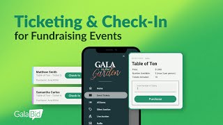 Ticketing amp CheckIn for Fundraising Events  GalaBid Fundraising [upl. by Infield]