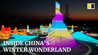 A sneak peek at China’s magical Harbin Ice and Snow World with Winter Olympics theme [upl. by Edrick617]