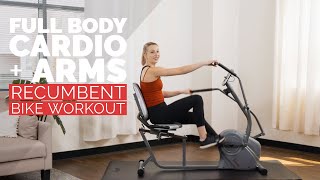 30 Min Recumbent Bike Workout  Full Body HIIT  Arms [upl. by Gowrie]