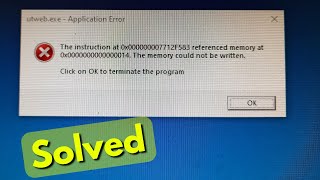 Fix the instruction at 0x00000 referenced memory at 0x00000 the memory could not be written [upl. by Grube]