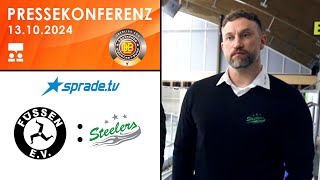 13102024  Pressekonferenz  EV Füssen vs Bietigheim Steelers [upl. by Ayanal825]