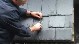 Repairing a broken roof slate with new Hallhook [upl. by Ettenal703]