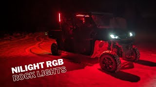 Nilight RGB LED Rock Lights Kit Unboxing and Install [upl. by Aivirt]