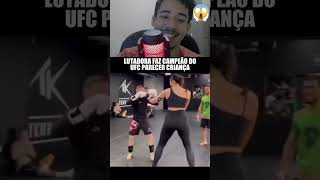 LUTADORA FAZ CAMPEÃO DO UFC PARECER CRIANÇA [upl. by Eisset985]