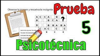 ✅ PRUEBA PSICOTÉCNICA  Ejemplo 05  razonamiento personalidad 🔴 [upl. by Sigrid]