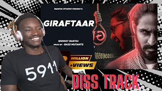 Giraftaar  Emiway Bantai  Diss Track For Raftaar  First Time Hearing It  Reaction [upl. by Thorman]