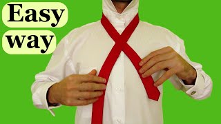 How to tie a tie EASY WAY Slowly amp Mirrored Windsor knot [upl. by Trella323]