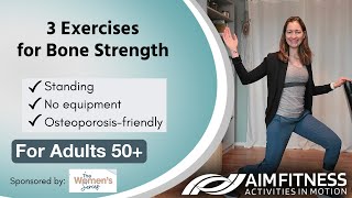 3 Lower Body Exercises for Bone Strength  Quick Osteoporosis Workout  For Adults 50 [upl. by Edaw]