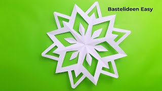 Wie man in 4 Minuten Schneeflocken aus Papier macht  Bastelideen Easy [upl. by Ramilahs]