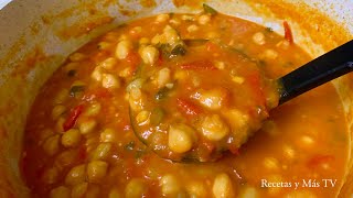 Como hacer Garbanzos Guisados una Receta Riquisíma y Fácil [upl. by Orrocos]