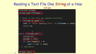 Reading files in C using ifstream [upl. by Uzzia]