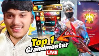 🔴Live Dominating Top 1 Grandmaster V Badge Lobby🗿😤Serious Grandmaster Pushing😡Garena Free Fire [upl. by Aillil]