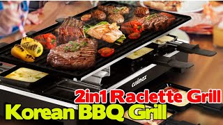 CUSIMAX Raclette Grill Electric 2 in 1 Korean BBQ Grill Indoor amp Cheese Raclette [upl. by Finnegan]