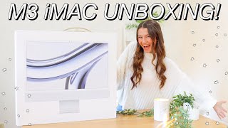 UNBOXING THE M3 iMAC in SILVER  2023 24quot iMac unboxing first impressions setup  more [upl. by Renie]