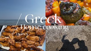 Greek Cooking Diaries Vegetarian Gemista Stuffed Vegetables amp Crispy Fried Chicken Episode 3 [upl. by Aneelad]