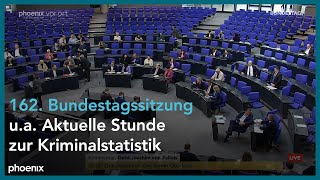 162 Sitzung des Deutschen Bundestags ua Akt Stunde zur Kriminalstatistik [upl. by Attenad694]