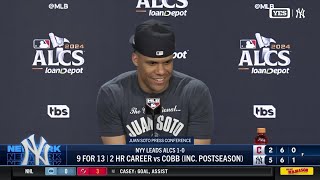 Juan Soto on success against Alex Cobb ALCS Game 1 win [upl. by Hairahcaz]