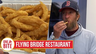 Barstool Onion Ring Review  Flying Bridge Restaurant Falmouth MA [upl. by Nyladam]