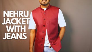 3 Casual ways to wear a Nehru Jacket  How to Dress down a Nehru Jacket [upl. by Naujad517]