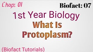 What Is Protoplasm  Video 07  Ch 01  1st year biology [upl. by Eustasius]