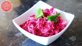 Beet Salad Recipe with Garlic  Салат из свеклы с чесноком russian salad recipe beetroot [upl. by Latton723]