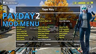 Payday2  MOD MENU  FREE UPDATED  CHEAT MENU  EASY INSTALLATION WORKING 100 [upl. by Ylsel]