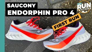 Saucony Endorphin Pro 4 First Run Review Four runners test Saucony’s carbon racer [upl. by Friedland543]