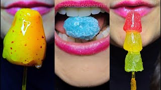 asmr EMOJI FOOD🍯🍓👅🌈🍑🍫⭐️입술 먹방 eating sounds [upl. by Yve]