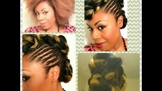 Natural Hair Updo Kanekalon Braiding Hair Protective Style [upl. by Ahsita]