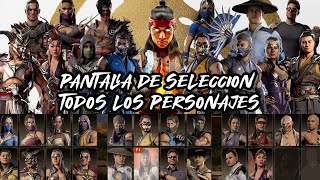 TODOS LOS PERSONAJES Y PANTALLA DE SELECCION DE MORTAL KOMBAT 1 EN ESPAÑOL LATINO [upl. by Inaffyt]