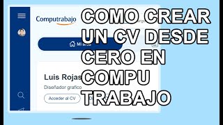 COMO CREAR UN CV EN COMPUTRABAJO [upl. by Naux]